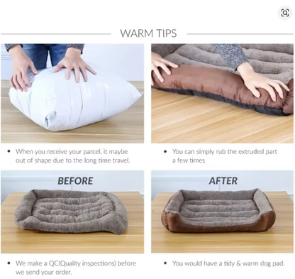 Soft Square Large Dog Sofa Elastic Dog House Cushion Winter Warm Medium Dog Bed Washable Cat Kennel House Accessories
