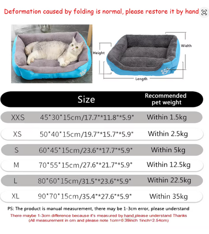 Soft Square Large Dog Sofa Elastic Dog House Cushion Winter Warm Medium Dog Bed Washable Cat Kennel House Accessories